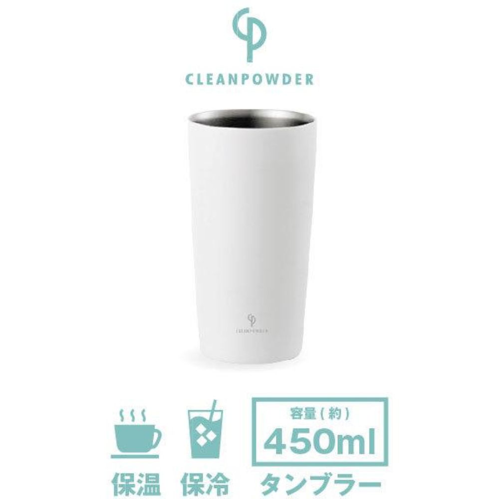 不銹鋼真空保溫杯 | 450ML | 白色 | 日本KAKUSEE | CLE-03W